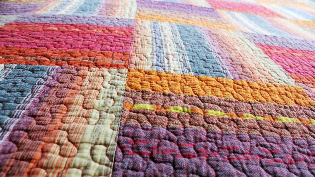 a very colorful quilt